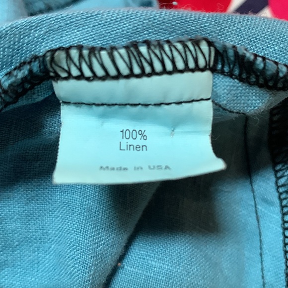 Cynthia Ashby 3/4 sleeve linen trapeze dress. - Picture 4 of 6